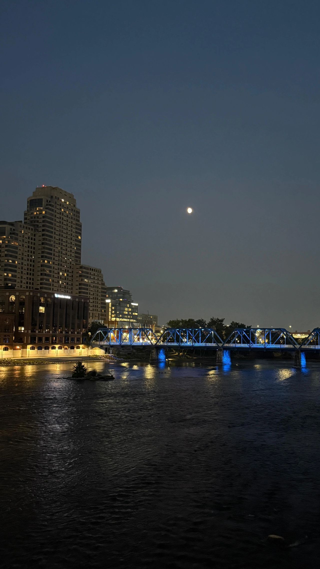 Moon over Grand Rapids, MI